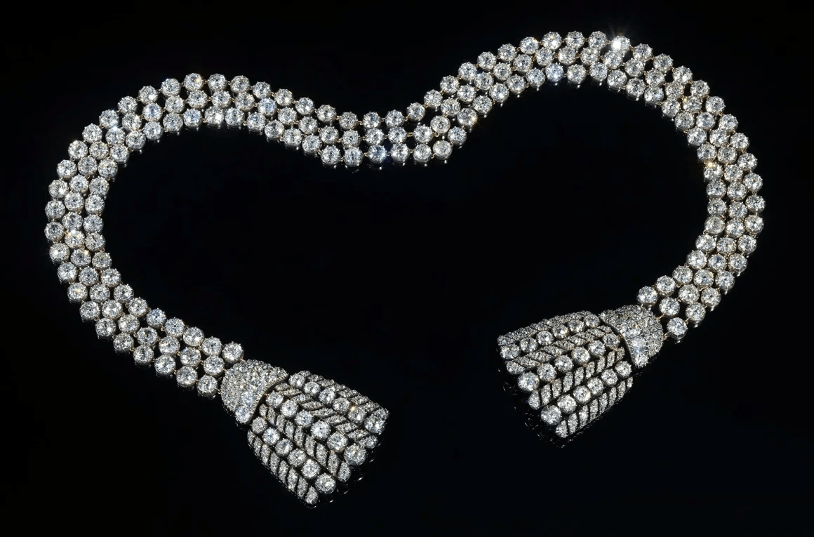 A diamond necklace that has been worn at two British coronations, and is thought to have stones from the infamous necklace at the heart of a Marie-Antoinette scandal, is expected to fetch up to $2.8 million at auction.