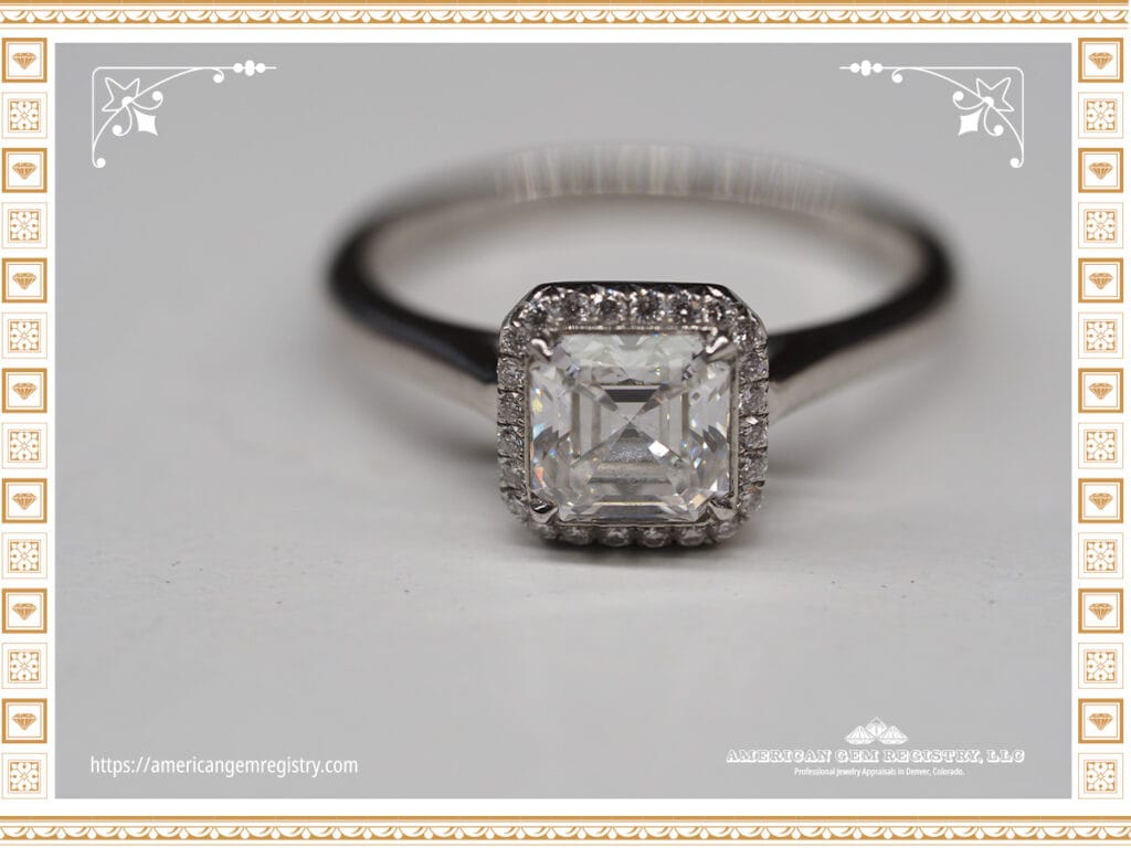 A emerald-cut diamond rin