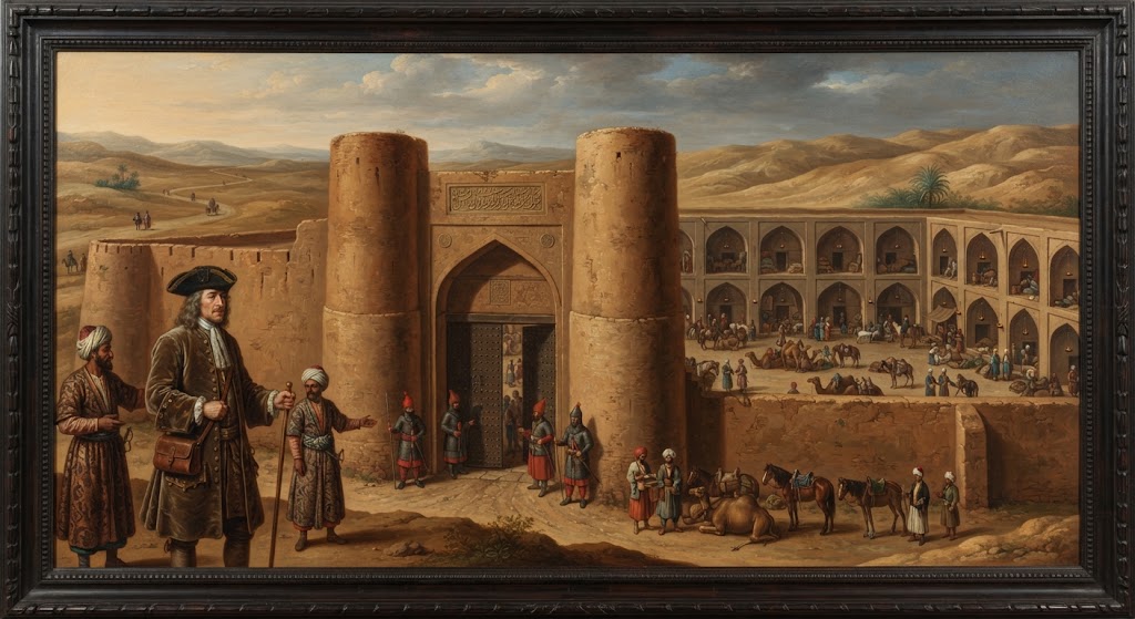 Caravanserai Architecture as Defense and Commerce The primary infrastructure enabling this transcontinental movement was the network of caravanserais. Spaced roughly one day’s travel apart (approximately fifteen to twenty miles), these fortified roadside inns were built by imperial decree or wealthy patrons as acts of religious piety and political consolidation. Structurally, a caravanserai resembled a fortress: thick stone walls, a single heavily guarded iron gate, and a wide central courtyard surrounded by vaulted bays.