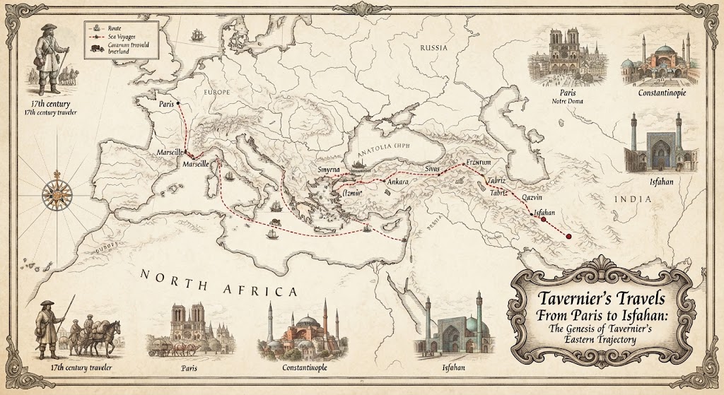 Tavernier's Travels From Paris to Isfahan: The Genesis of Tavernier’s Eastern Trajectory